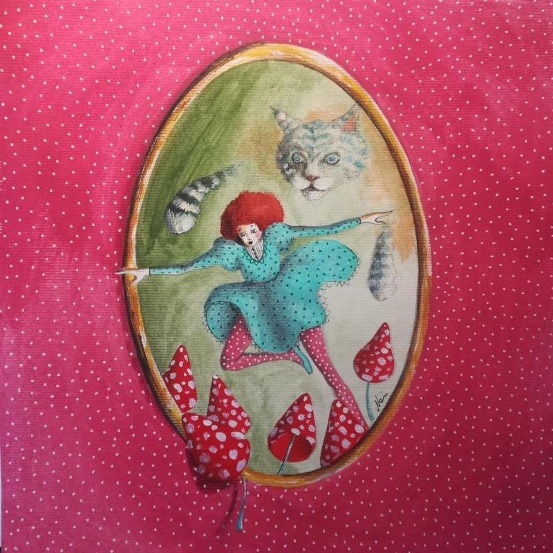 Painting Alice varca la soglia by Nai | Painting Surrealism Cinema Pop icons Animals Acrylic Gluing