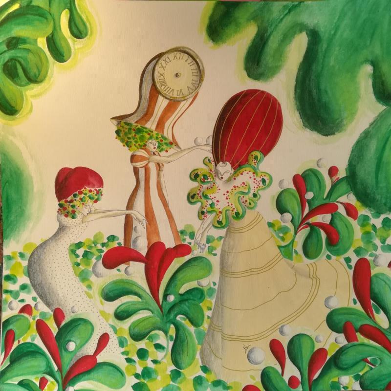 Painting Occhi sempre più verdi by Nai | Painting Surrealism Society Nature Life style Acrylic Gluing