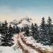 Peinture Sentier enneigé par Blandin Magali | Tableau Figuratif Paysages Huile