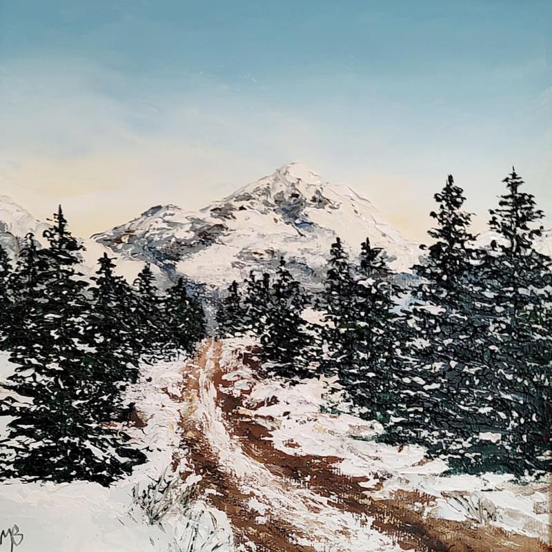 Peinture Sentier enneigé par Blandin Magali | Tableau Figuratif Paysages Huile