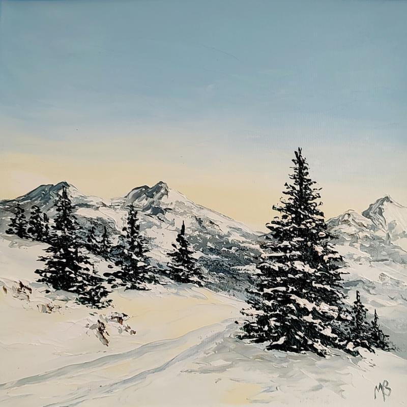 Peinture Journée hors pistes par Blandin Magali | Tableau Figuratif Paysages Huile