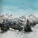 Gemälde Les monts enneigés von Blandin Magali | Gemälde Figurativ Landschaften Öl