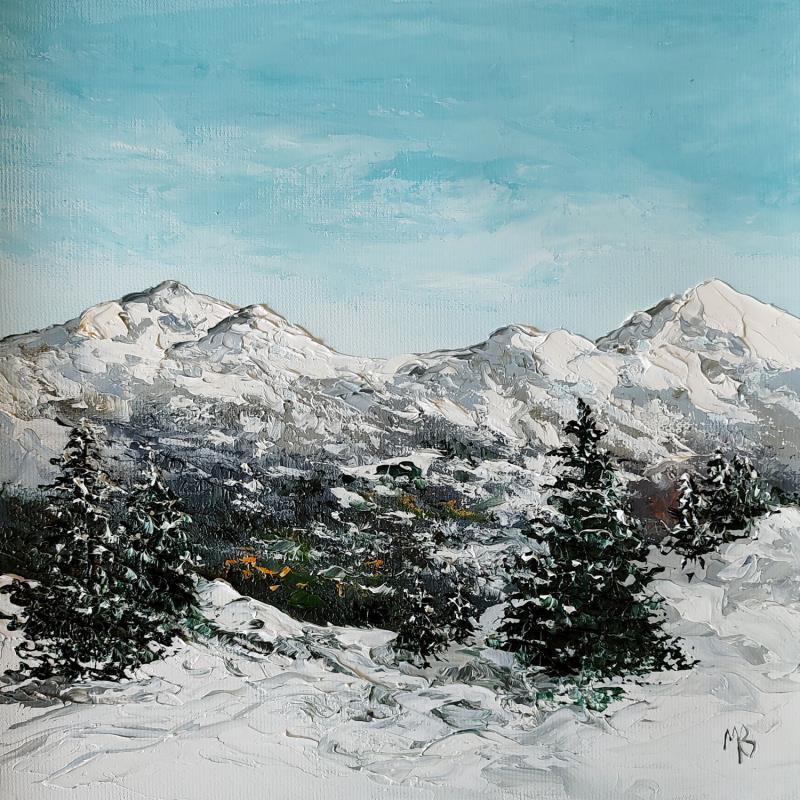 Gemälde Les monts enneigés von Blandin Magali | Gemälde Figurativ Landschaften Öl