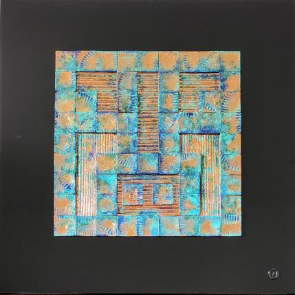 Peinture Akarui par Bauquel Véronique | Tableau Abstrait Acrylique, Bois, Collage, Métal, Résine Minimaliste