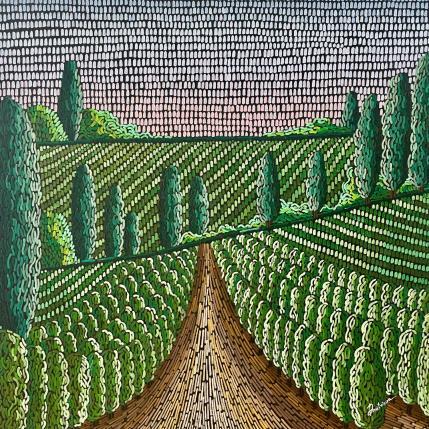 Painting Vineyards by Dmitrieva Daria | Painting Impressionism Acrylic Landscapes, Nature