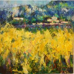 Peinture Folle Avoine par Vaudron | Tableau Figuratif Gouache Paysages