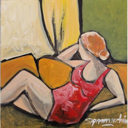 Peinture DImanche après midi par Signamarcheix Bernard | Tableau Art naïf Acrylique, Encre, Pastel