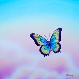 Painting Sky, Interrupted by Bisoux Morgan | Painting Figurative Oil Animals, Landscapes, Minimalist, Pop icons