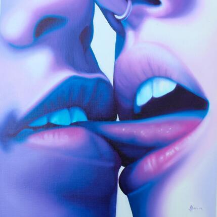 Painting Tension Point by Bisoux Morgan | Painting Figurative Oil Nude, Portrait