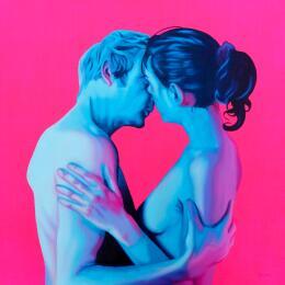 Painting Neon Pulse by Bisoux Morgan | Painting Figurative Oil Life style, Nude, Portrait