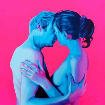 Painting Neon Pulse by Bisoux Morgan | Painting Figurative Oil Life style, Nude, Portrait