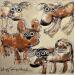 Painting 4 chiens by Maury Hervé | Painting Raw art Animals