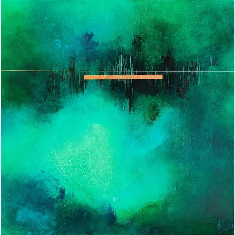 Painting Abstraction 3415 by Hévin Christian | Painting Abstract Minimalist Metal Oil Acrylic Pastel