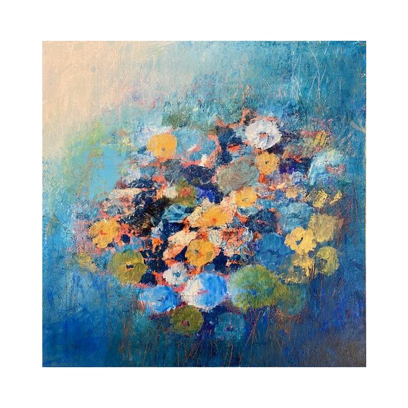 Painting Je suis fleur bleue by Rocco Sophie | Painting Raw art Acrylic Gluing Sand