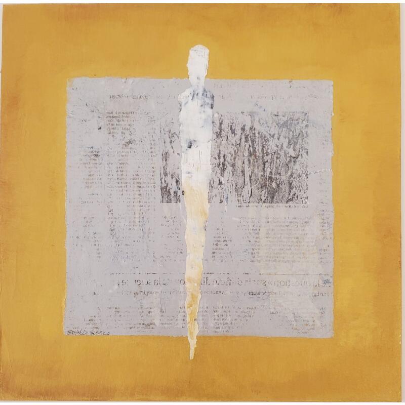 Painting L'or argenté by Rocco Sophie | Painting Raw art Minimalist Acrylic Gluing