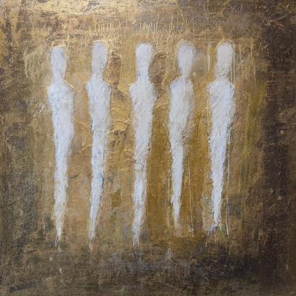 Peinture Complicité par Rocco Sophie | Tableau Art Singulier Acrylique, Collage, Sable