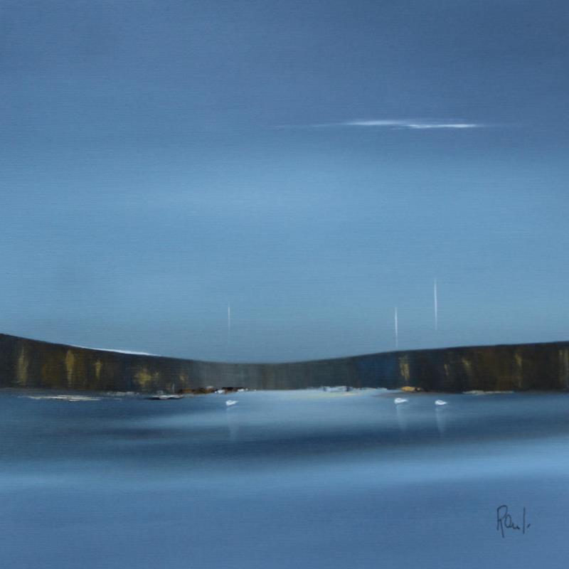 Peinture Plénitude 75 par Roussel Marie-Ange et Fanny | Tableau Figuratif Marine Minimaliste Huile