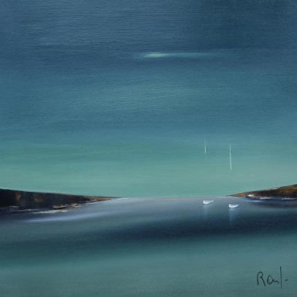 Painting Ambiance marine 75 by Roussel Marie-Ange et Fanny | Painting Figurative Oil Marine, Minimalist