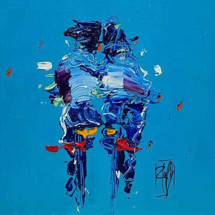 Peinture Câlin par Raffin Christian | Tableau Figuratif Huile Scènes de vie