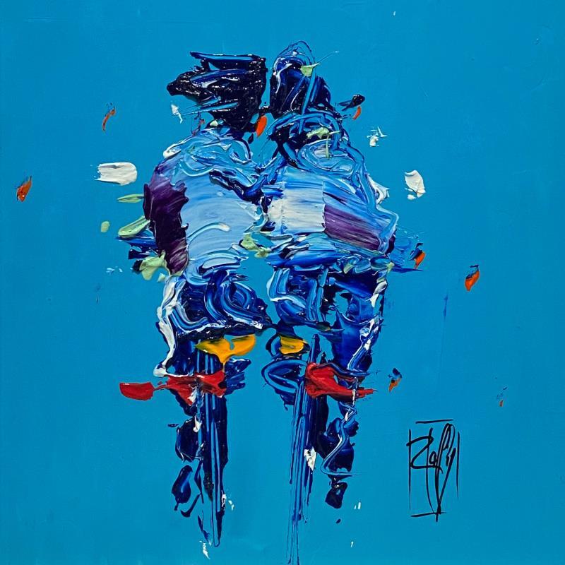 Painting Câlin by Raffin Christian | Painting Figurative Life style Oil