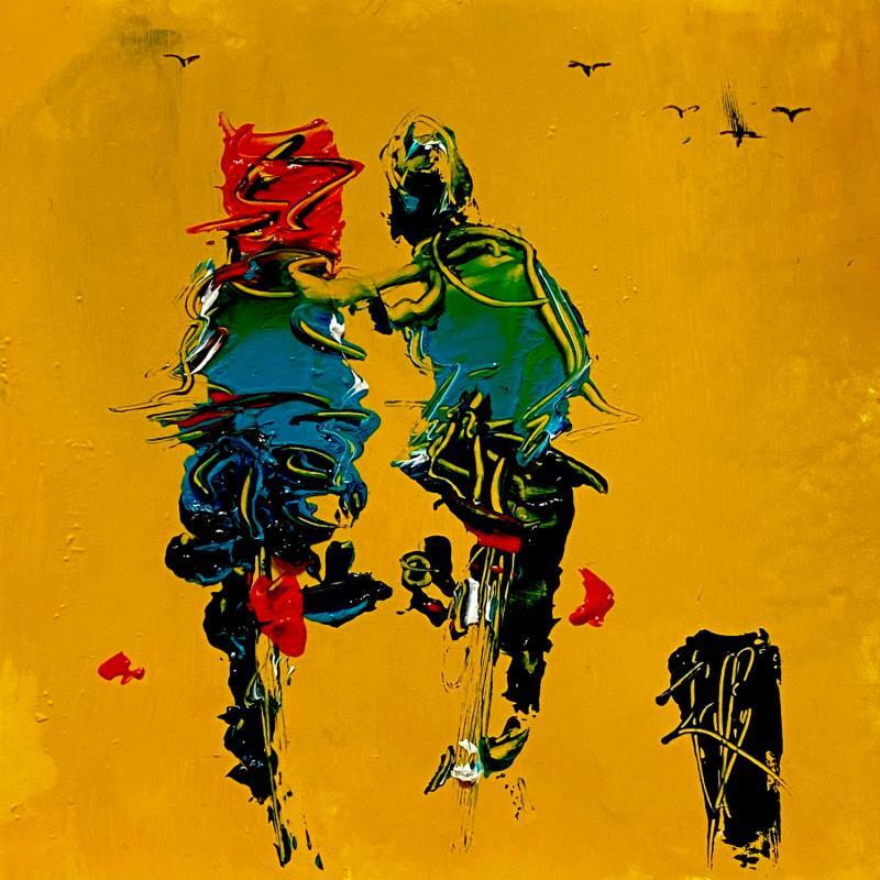 Peinture Tout Contre par Raffin Christian | Tableau Figuratif Scènes de vie Huile