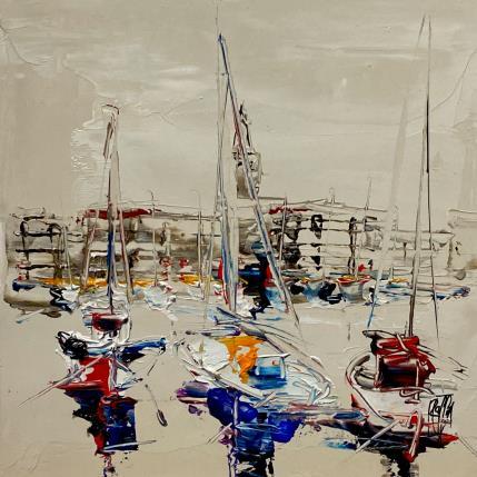 Painting Amarrage by Raffin Christian | Painting Figurative Oil Marine, Pop icons
