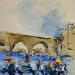 Painting Le pont en pierre by Raffin Christian | Painting Figurative Marine Oil
