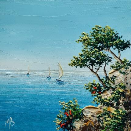 Painting Profiter de la vue by Blandin Magali | Painting Figurative Oil Landscapes