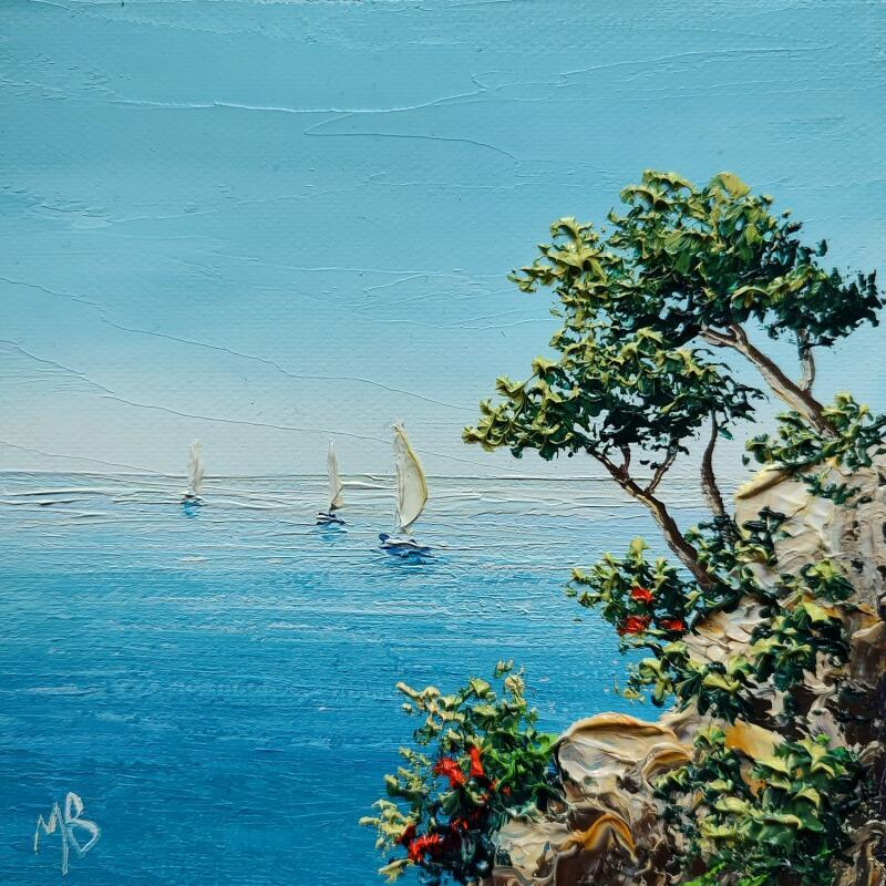 Painting Profiter de la vue by Blandin Magali | Painting Figurative Landscapes Oil