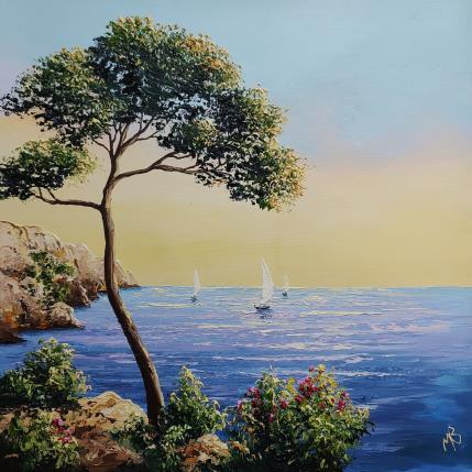 Painting Début de soirée estivale by Blandin Magali | Painting Figurative Oil Landscapes