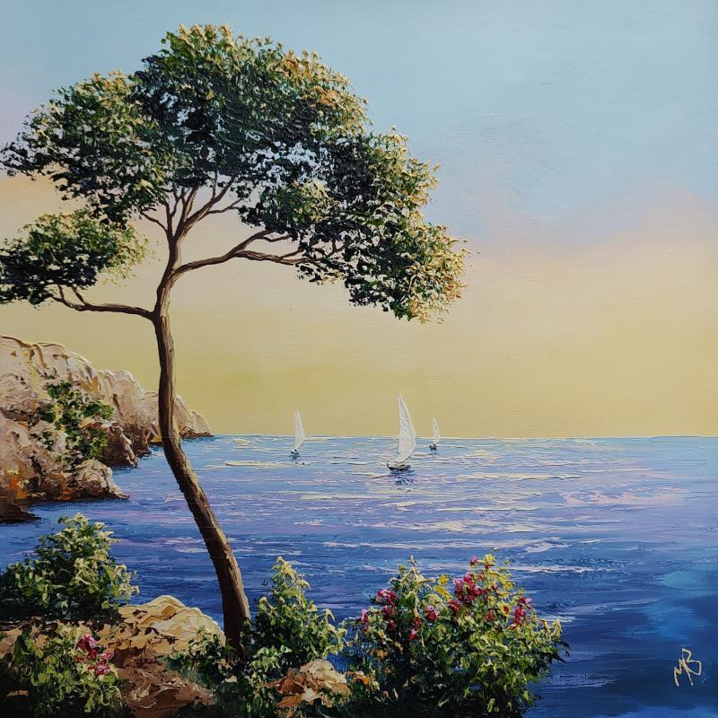 Gemälde Début de soirée estivale von Blandin Magali | Gemälde Figurativ Landschaften Öl