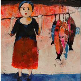 Peinture ST M4 par Abiy | Tableau Figuratif Collage, Huile Enfant, Scènes de vie