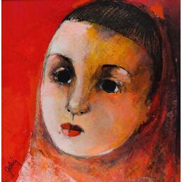 Peinture ST M5 par Abiy | Tableau Figuratif Collage, Huile Enfant, Portraits