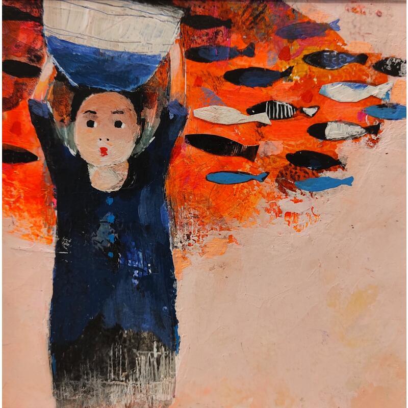 Painting ST M6 by Abiy | Painting Figurative Life style Child Oil Gluing