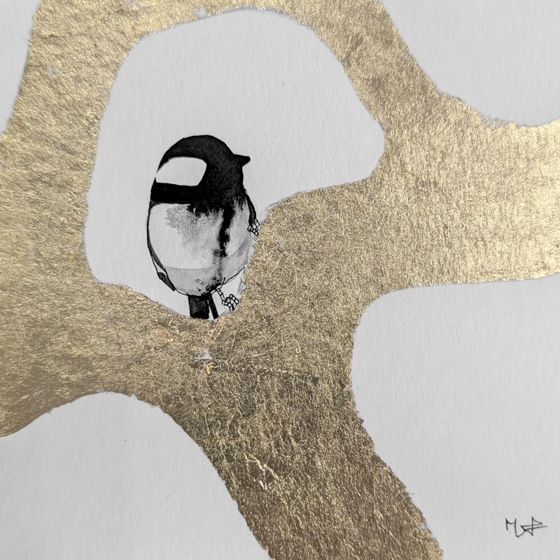 Peinture Un musée en or par Mü | Tableau Figuratif Nature Animaux Architecture Encre Feuille d'or