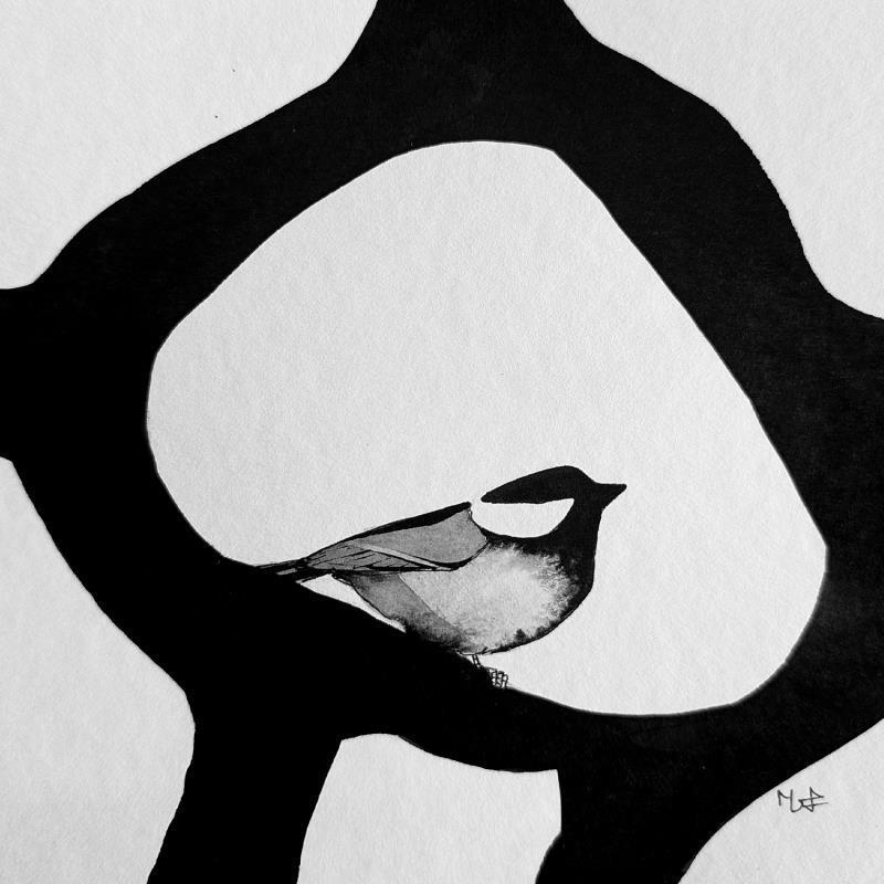 Peinture L'encrier des muses par Mü | Tableau Figuratif Animaux Architecture Noir & blanc Encre