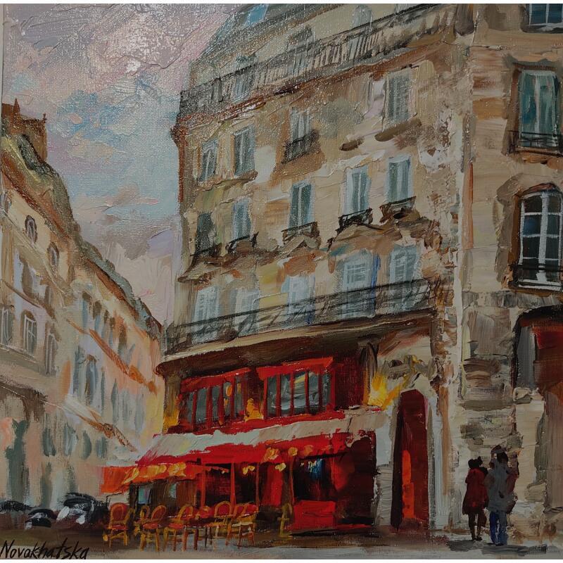 Painting Dans les rues de Paris by Novokhatska Olga | Painting Figurative Urban Oil Acrylic