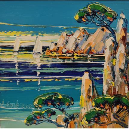 Painting Une journée dans les calanques by Corbière Liisa | Painting Figurative Oil Landscapes