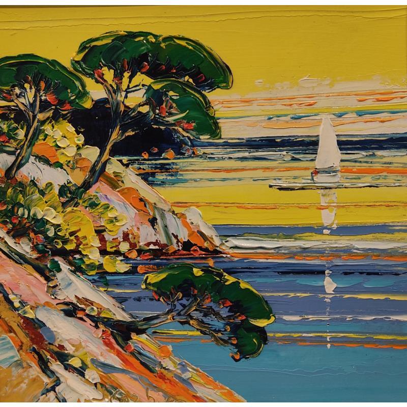 Pintura Fin de journée dans les calanques por Corbière Liisa | Pintura Figurativo Paisajes Aceite