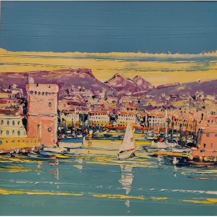 Peinture Un dimanche à Marseille par Corbière Liisa | Tableau Figuratif Huile Paysages