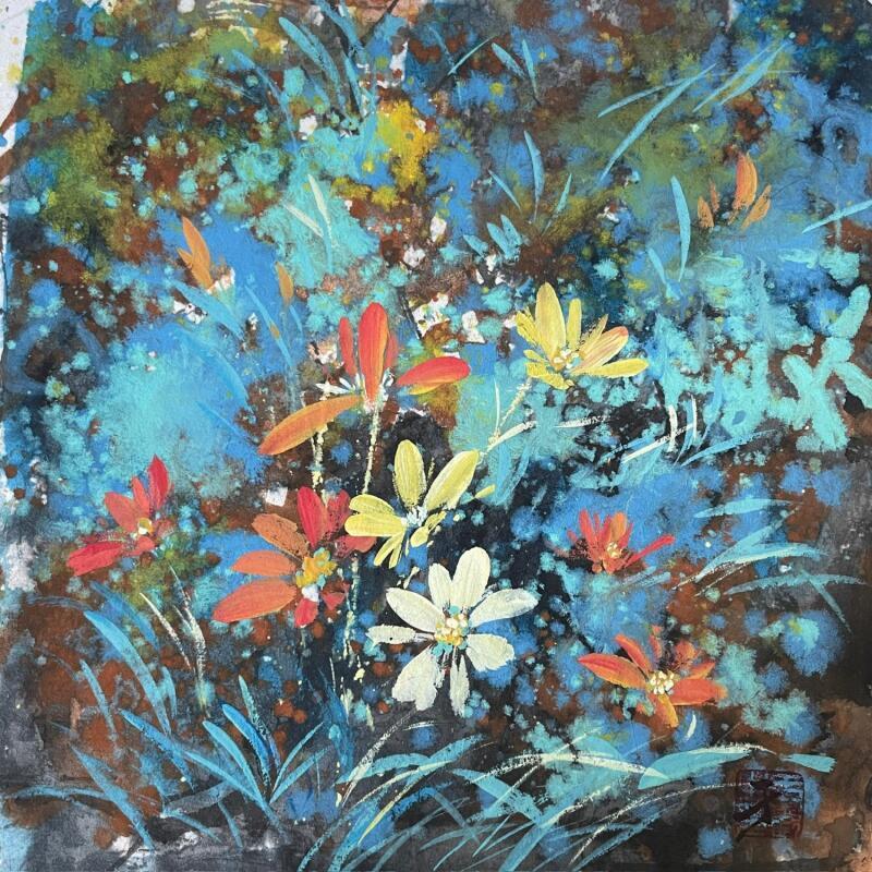 Painting Blooming color by Yu Huan Huan | Painting Figurative Nature Watercolor Ink