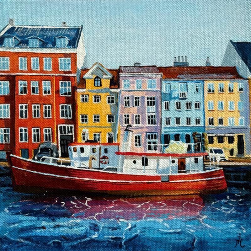 Gemälde Nyhavn  von Ion Manolachi | Gemälde Figurativ Urban Architektur Acryl