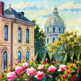 Pintura The Gardens of Musée Rodin por Pigni Diana | Pintura Figurativo Aceite Arquitectura, Naturaleza, Urbano