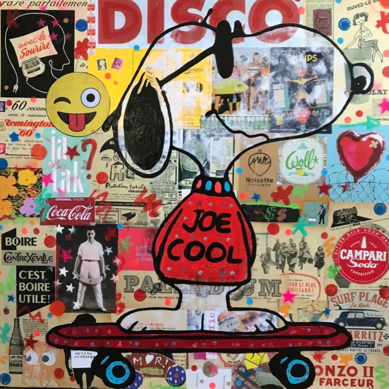 Gemälde Snoopy disco von Kikayou | Gemälde Pop-Art Pop-Ikonen Graffiti Acryl Collage