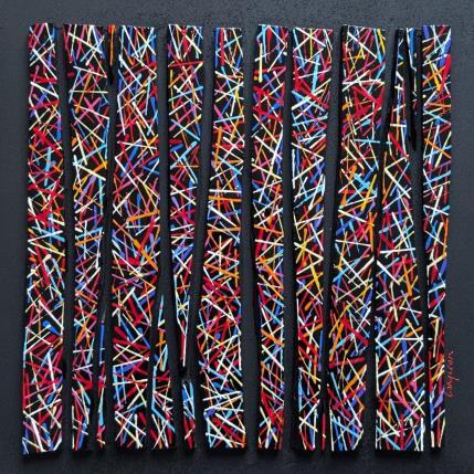 Peinture Bc13 croisé multi par Langeron Luc | Tableau Matiérisme Acrylique, Bois, Résine