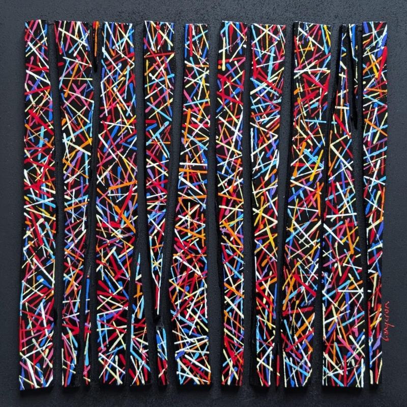 Painting Bc13 croisé multi by Langeron Luc | Painting Subject matter Wood Acrylic Resin