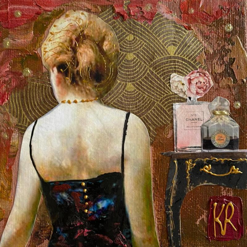 Peinture 21h  par Romanelli Karine | Tableau Figuratif Mode Scènes de vie Acrylique Collage