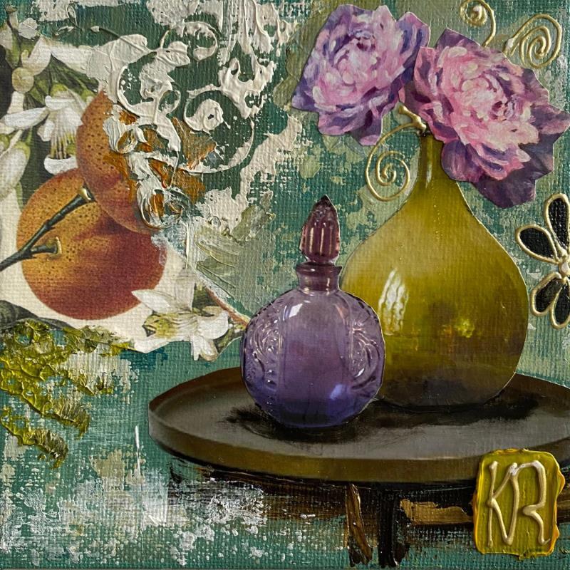 Peinture Au jardin  par Romanelli Karine | Tableau Figuratif Natures mortes Acrylique Collage