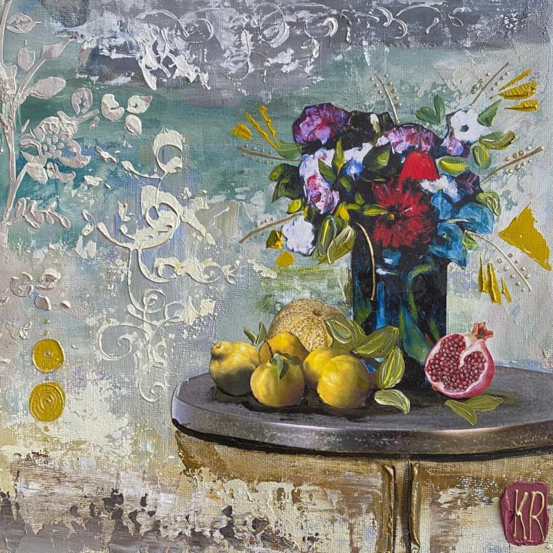 Painting Les beaux jours  by Romanelli Karine | Painting Figurative Still-life Acrylic Gluing Posca Pastel Paper