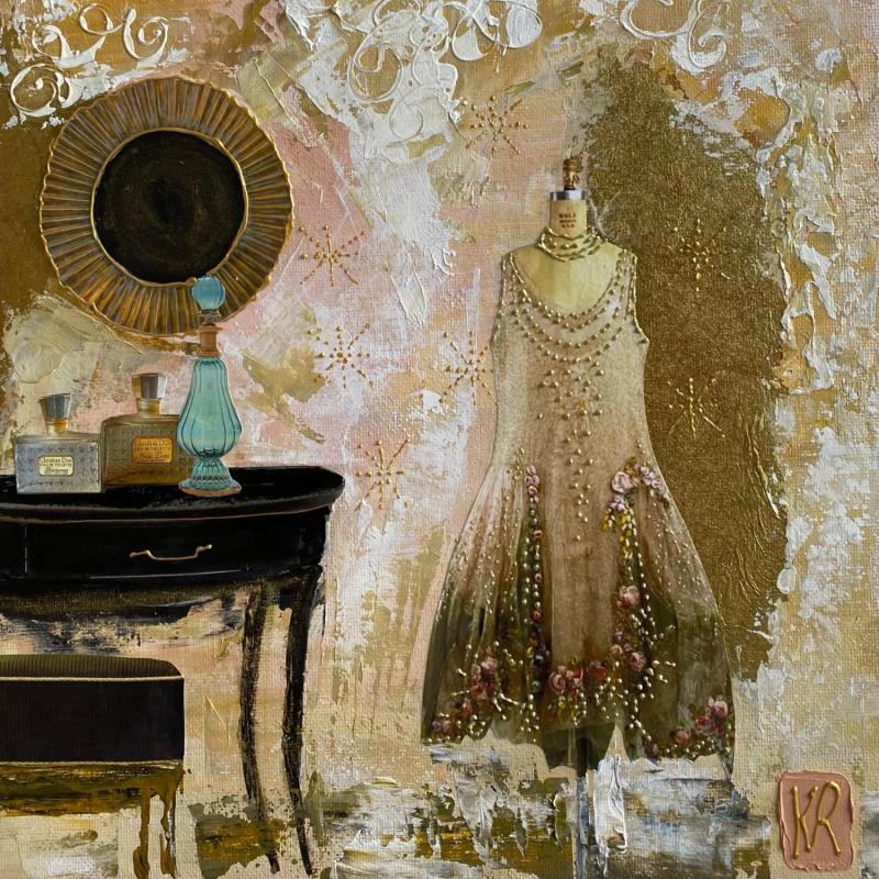 Gemälde Féerie  von Romanelli Karine | Gemälde Figurativ Modus Acryl Collage Posca Pastell Papier